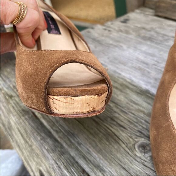 STEVE MADDEN light brown Slingback with cork heels size 7 - Picture 7 of 9